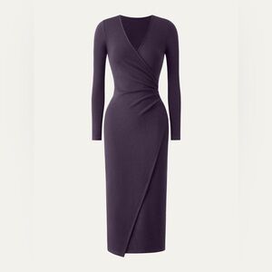 OGL MaxWarm Surplice Wrap Long Sleeve Dress in Ultraviolet size Medium. NWT